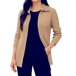 J. Crew Vintage Strenesse Damon Strickjacket Ribbed Heavyweight Open Cardigan